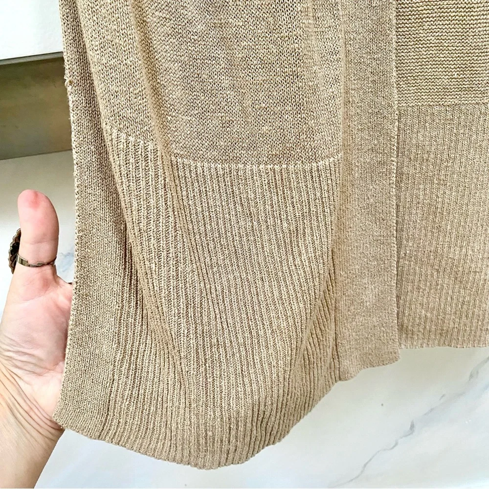 Linen Blend boho open front duster/cover up w resort vacay shabby chic vibe - Picture 9 of 13